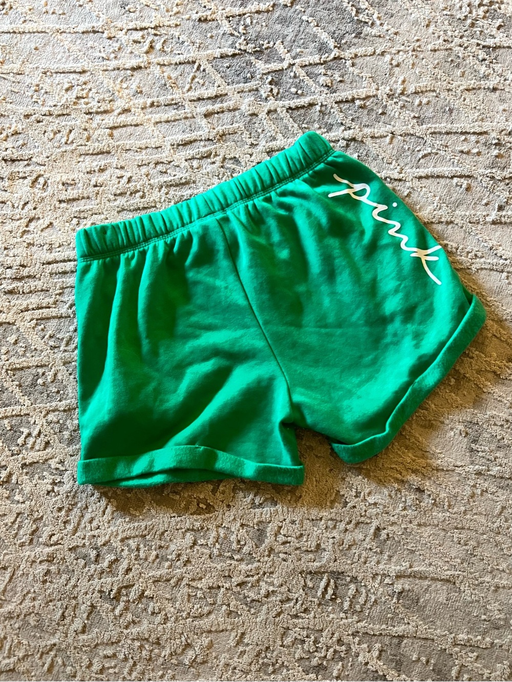 PINK VS Emerald Green Athletic Lounge Shorts w/pockets & drawstring waist